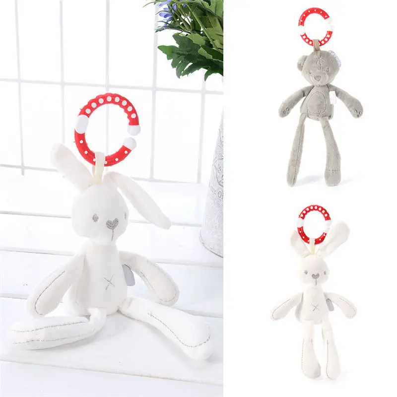 Baby Infant Rattles Hanging Soft Plush Animal Stroller Bell Play Toys Doll Rabbit Bear