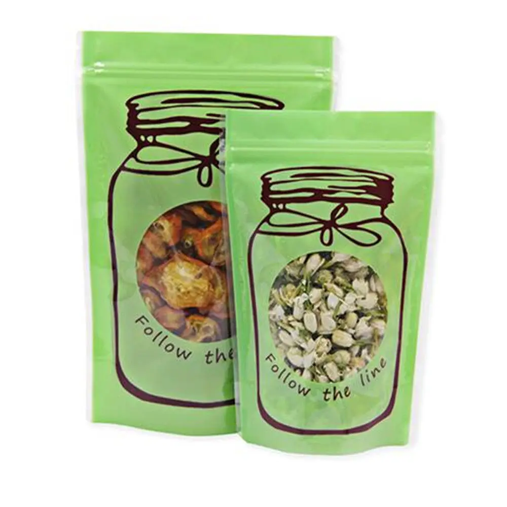 GRUITER Green Polyethylene Stand Up Ziplock Bags With Canister Design