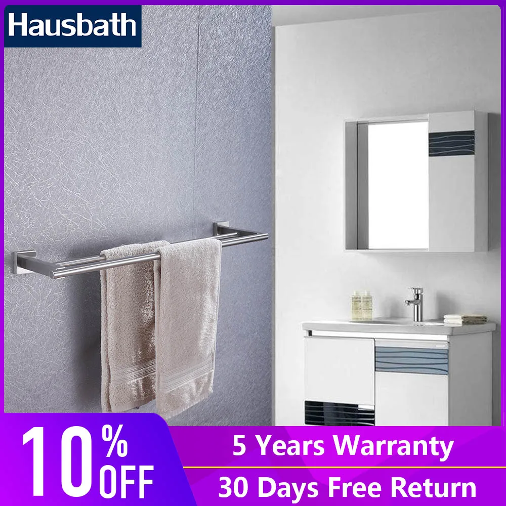 Towel Rail Double Bar Bathroom Hardware Brushed Surface Stainless Steel For Home Clothes Wall Mounted | Обустройство дома