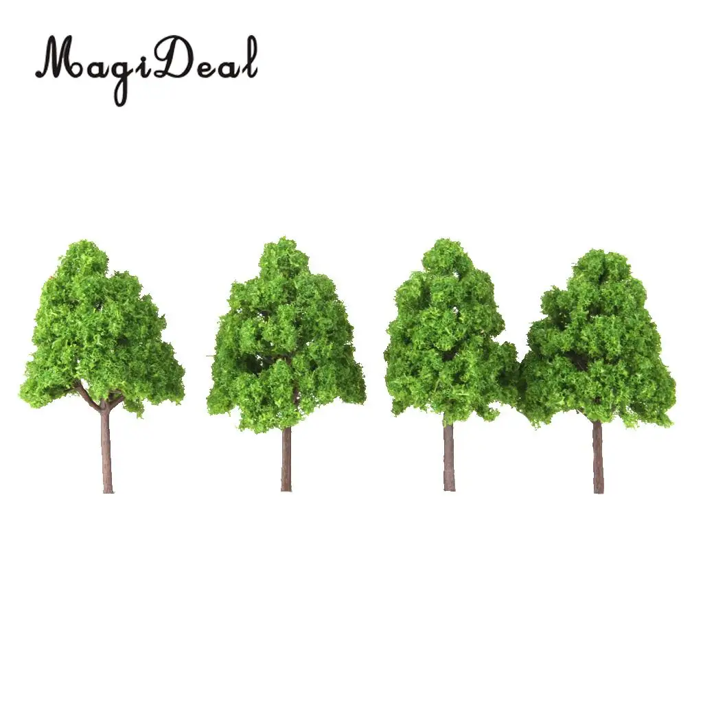 25Pcs Plastic Light Green Train Layout Model Trees 1:150 N Scale Garden Park Forest War Game Diorama Scenery Landscape