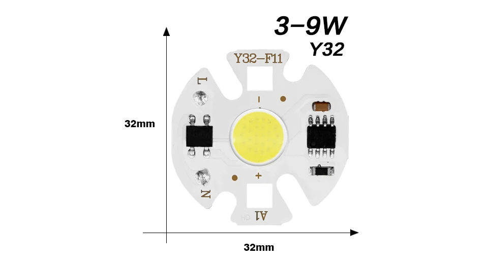 COB светодиодный светильник чип 220 В 10 Вт 50 Вт 20 Вт 30 Вт 3-9 Вт прямоугольный чип для точечный светильник светодиодный светильник прожектор Y27 Y32 не нужен драйвер DIY