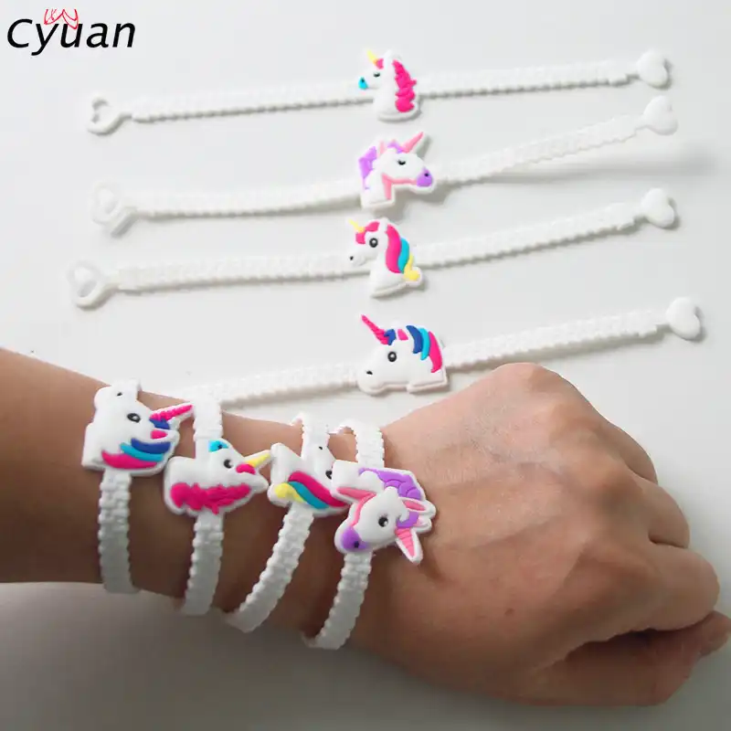 Cyuan Единорог день рождения Единорог силиконовые браслеты резиновые браслеты игрушки для детей мальчиков девочек день рождения поставки ро...