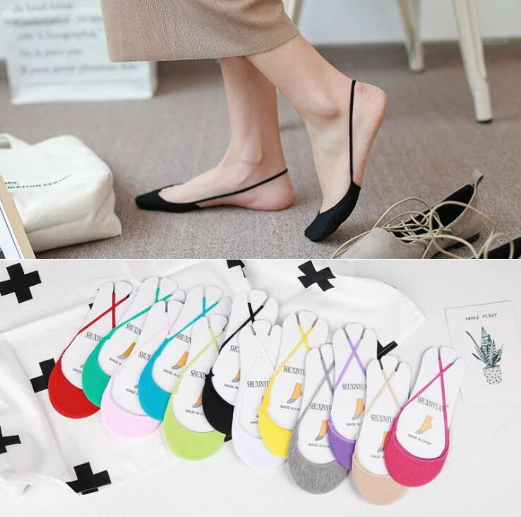 

Womens Cotton Antiskid Invisible Liner Socks Elastic Comfy Female Summer Spring Ankle Boat Low Cut Short Socks