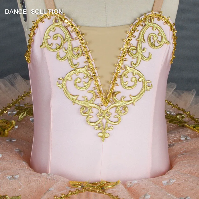 Персиковый цвет, стандартный размер, предварительно профессиональное балетное платье-пачка для выступлений, BLL020