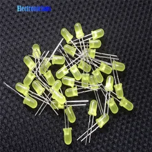 100 sztuk LED 5MM żółty kolor żółte światło Super jasne żarówki lampy