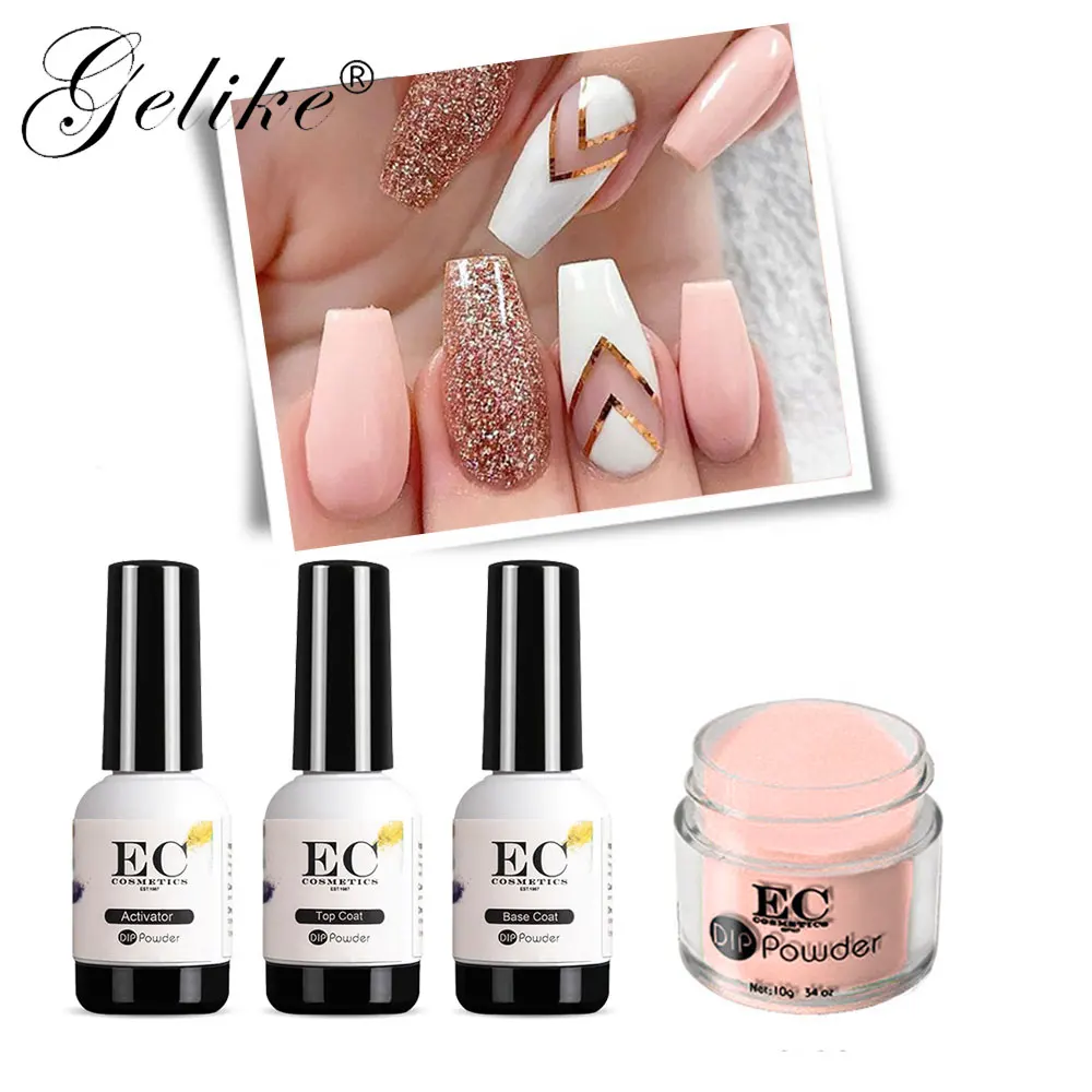 

Gelike 10g Dip Powder Manicure Gel Colored No Uv Light Acrylic Nail Finger Extension Glitter Color Dust Decorations
