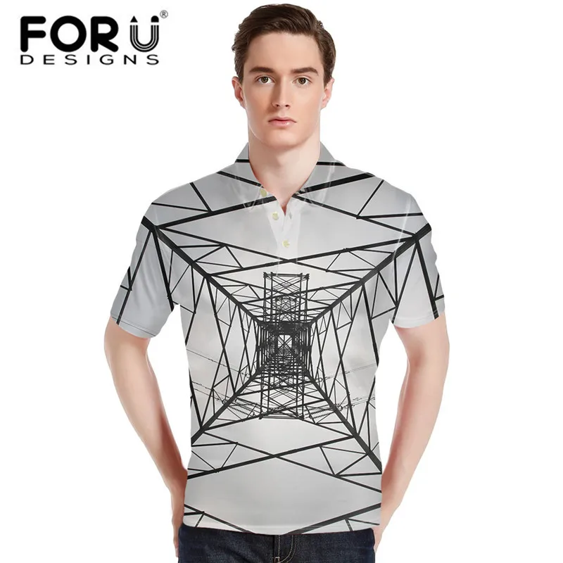 

FORUDESIGNS Multicolor Collar Shirt Men Casual Polo Short Summer Loose Fit Short Sleeve Tee Male polo shirt men
