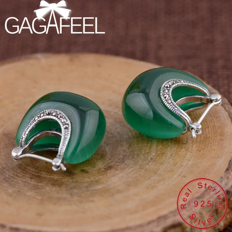 Женские серьги в форме Луны GAGAFEEL классические из 100% настоящего серебра 925 пробы с