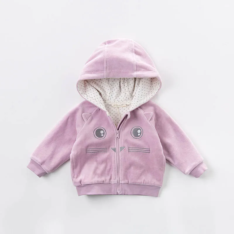 Dave Bella весна унисекс младенческой пальто с капюшоном дети печати Верхняя одежда для малышей Высокое качество Милая одежда DB7199