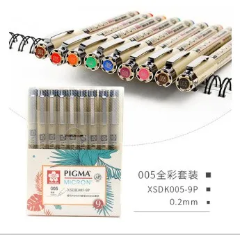 Sakura ручка Pigma micron Finecolor Fineliner набор кисть для эскиза чернил маркер ручка маркеры пигментный лайнер для рисования товары для рукоделия - Цвет: 005-9Pcs