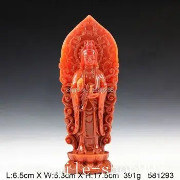 

Chinese tb Buddhism natural shoushan stone carved Kwan-Yin bodhisattva statue