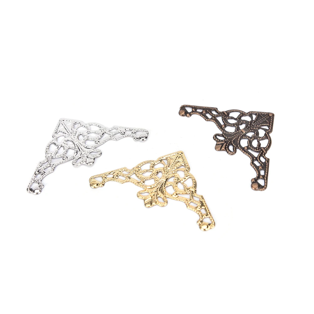 12PCS Metal Iron Book Corner Protector Book Scrapbook Album Protector Cover Corner Decorative For Antique Brass Jewelry Box Gift