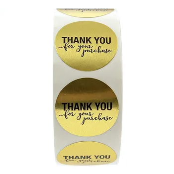

1000pcs Round Gold "THANK YOU for your purchase" Stickers seal labels Handmade Stickers DIY Craft For Party Wedding Decoration