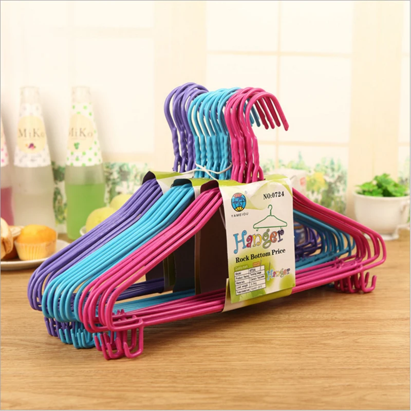 10pcs/lot New Non Slip Metal Clothes Hook Hangers Save Space Organizer