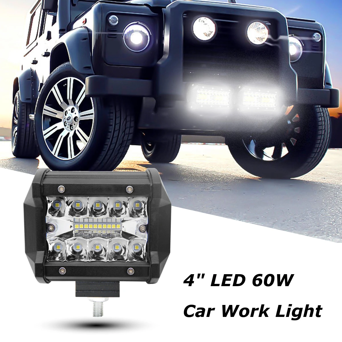 4 Inch 60W LED Car LED Work Light Floodlight Spot/Flood Bright Bulb 12V