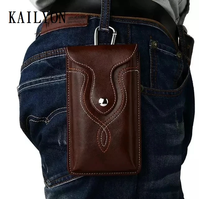 

Universal Leather Waist Belt Clip Hook Loop Case Cover Bag Holster For Multi Smart Phone Smartphone Model Below 5.7 inch