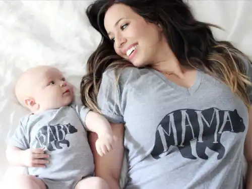 mom and baby matching onesies