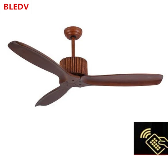 

wholesaleEuropean Modern Wooden Ceiling Fan With Remote Control Living room Bedroom Dining Room Attic Without Light Fan 220 Volt