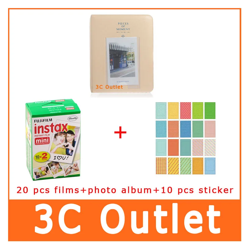 Fujifilm Instax Mini 8 фильм Фотобумага для Fuji Mini 8 50 s 7 s 90 25 поделиться SP-1 Фотоаппарат моментальной печати+ фотоальбом+ 10 шт. пленки, наклейки