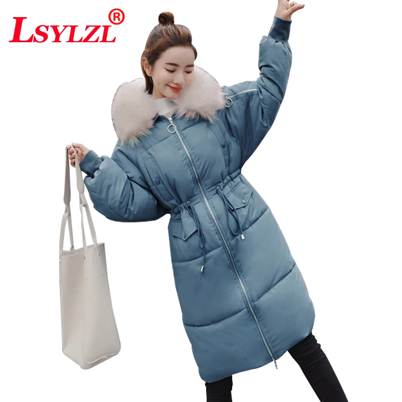 Parkas Couleur Vers Down Solide Fourrure D'hiver Mode Dames Slim Vente Long Blue De 2018 Chaude black B732 Coton Femmes whit red Bas Le Couture Lâche Grand Manteau gray PUEqP