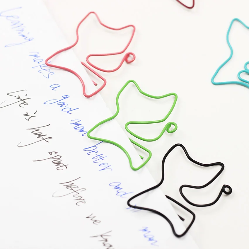 

24PCS/lot Creative Interesting Cat Shape Bookmark Clip Memo Clip Shaped Paper Clips for Office Student Gifts