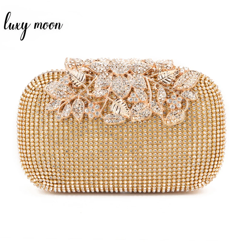Luxy Moon женский клатч с кристаллами роскошные вечерние сумки золотого цвета со