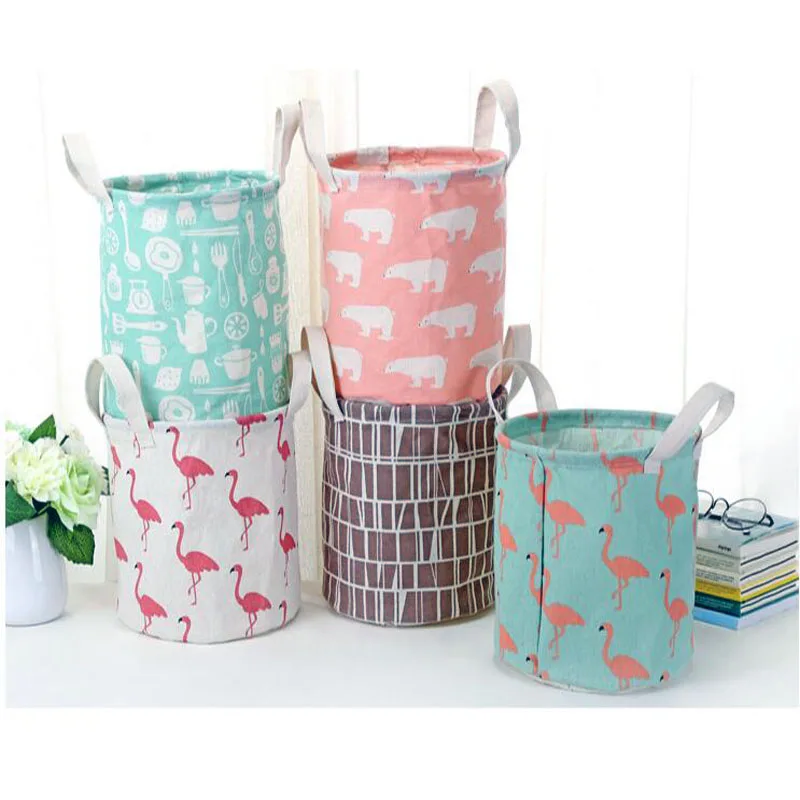 

Creative Foldable Laundry Basket Canvas Storage Basket Barrel Kids Toys Organizer Storage Barrel Container Home Supplies