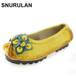 SNURULAN/фабричная обувь в национальном стиле с цветами ручной работы из натуральной кожи, Женская обувь в стиле ретро на мягкой плоской