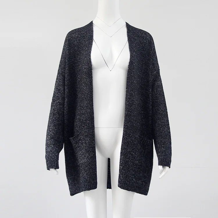 Женский кардиган, длинный серый вязаный свитер, кардиганы размера плюс, женский осенний кардиган, Feminino Camisola Sueter Mujer, пальто