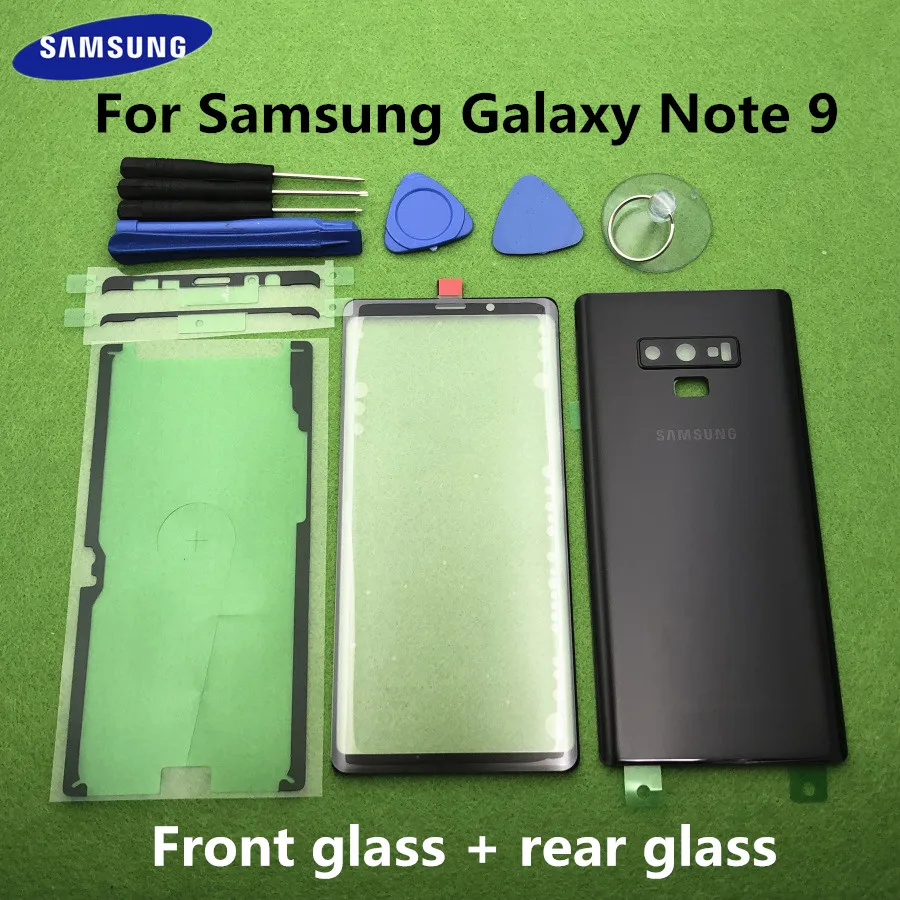 

For Samsung Galaxy Note 9 N960 N960F Original Front Screen Glass Lens Note9 Rear Battery Cover Door Back Housing + Sticker Tools