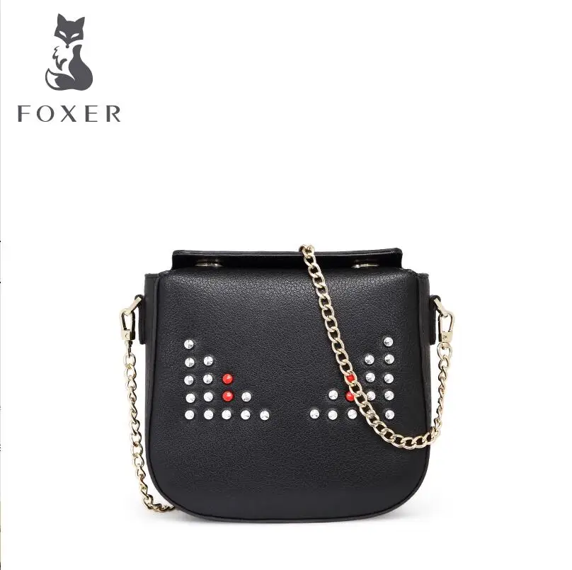 FOXER2016 new high quality luxury fashion little monsters messenger bag leather bag counter genuine well known