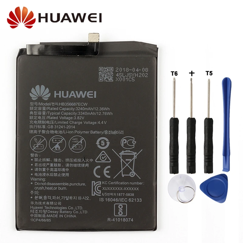 

Original Replacement Battery Huawei HB356687ECW For Huawei Nova 2 2S 2i Plus Honor 9i 7X G10 Mate 10 lite Battery 3340mAh