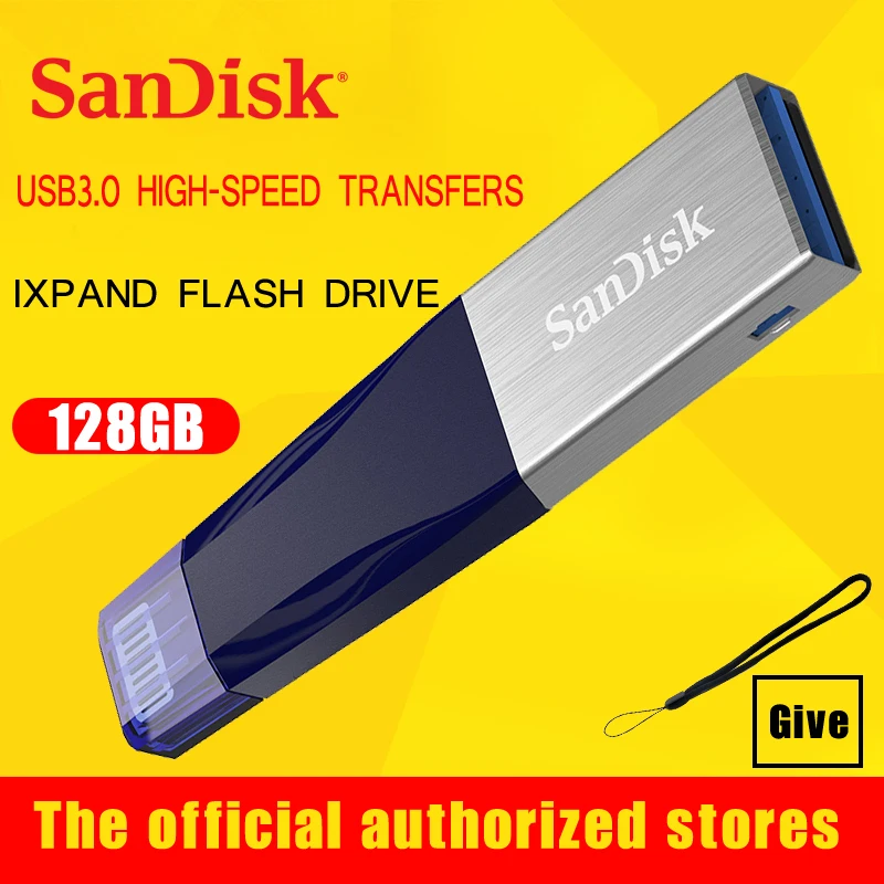 

Sandisk IXPAND flash drive USB 3.0 32GB 64GB Lightning to Metal Pen Drive U Disk for IOS 8.2 memory stick 128GB For iPhone iPAD