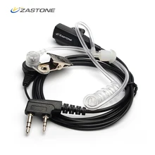 Zastone Walkie Talkie Earpiece 2 Pin K Plug PTT Air Acoustic Tube Earphone For Portable Radio