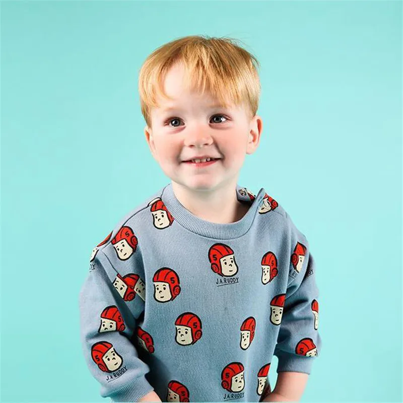 Bebe Ruddy/Детский свитер в Корейском стиле Осенние Топы с рисунком для мальчиков