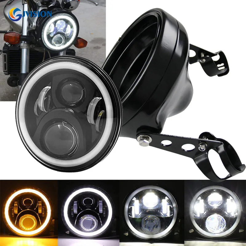 

Motorcycle Accessories 7 inch Harley headlight housing bracket 7'' projector headlamp Angel eyes for Kawasaki Honda Yamaha