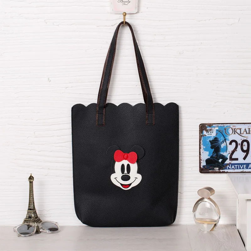Disney Микки Маус мультфильм сумка девушка сумка леди Очаровательная Сумка Большая вместительная сумка для хранения Мода