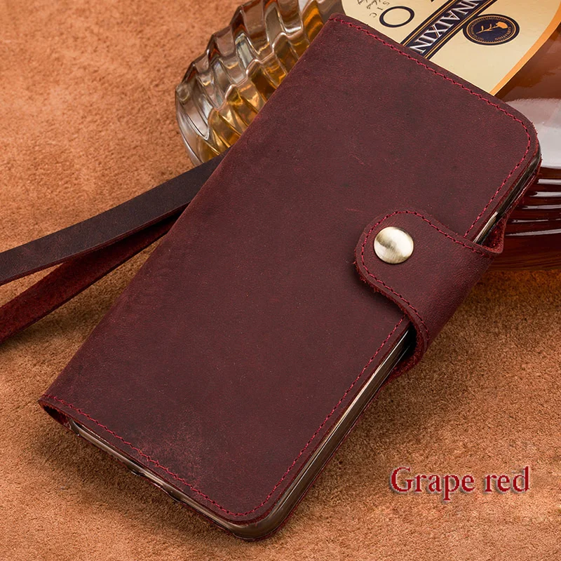 Case do Telefone de Couro Case do Telefone para Huawei Case do Telefone Luxo Couro Genuíno Retro Flip P8lite Artesanal Móvel 12 Luxo couro genuíno caso do telefone de