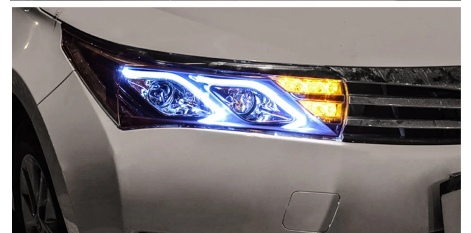 AcooSun LED Car Headlight Assembly For Toyota Corolla 2014 2015 DRL Turn Signal Lights Projector Lens Plug and Play Head Light (13)