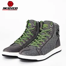 Verão 2017 Nova SCOYCO equipamentos de proteção da motocicleta Sapatos botas de Motociclista bota proteger Anti wrestling Ventilação de ar feito de Lona