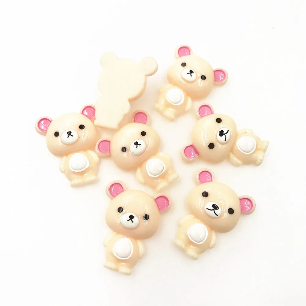 

10Pcs Cartoon Bear Flat Back Resin Cabochon Phone Case Decoration Flatback Cabochons for Bows DIY Embellishments Scrapbooking