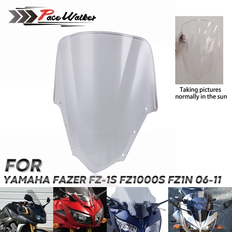 

For Yamaha FZ1 Fazer FZ1S FZS1000S Bike Motorcycle Motorbike Windshield/Windscreen Transparent 2006-2011 2007 2008 2009 2010