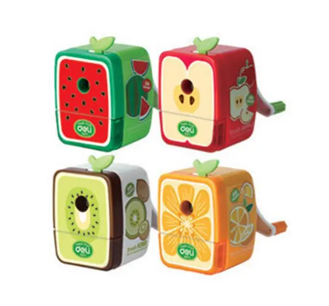 

Fruit Apple Orange Watermelon Kiwifruit Pencil Sharpener Hand Crank Manual Desktop School Stationery Kids