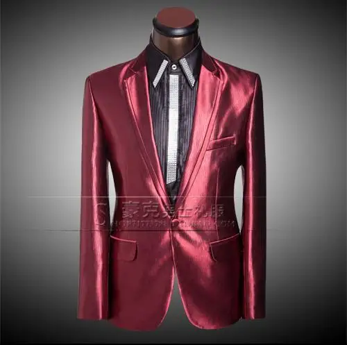 Gold red 2017 summer blazer single button slim font b men b font font b suit
