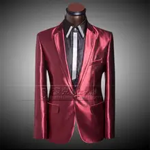 Gold red 2017 summer blazer single button slim font b men b font font b suit