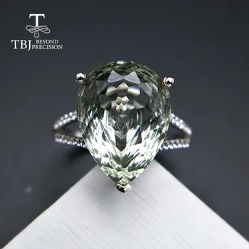 

TBJ,925 sterling silver green amethyst rings prasiolite rings natural gemstone bird's nest cutting fine jewelry for woman gift