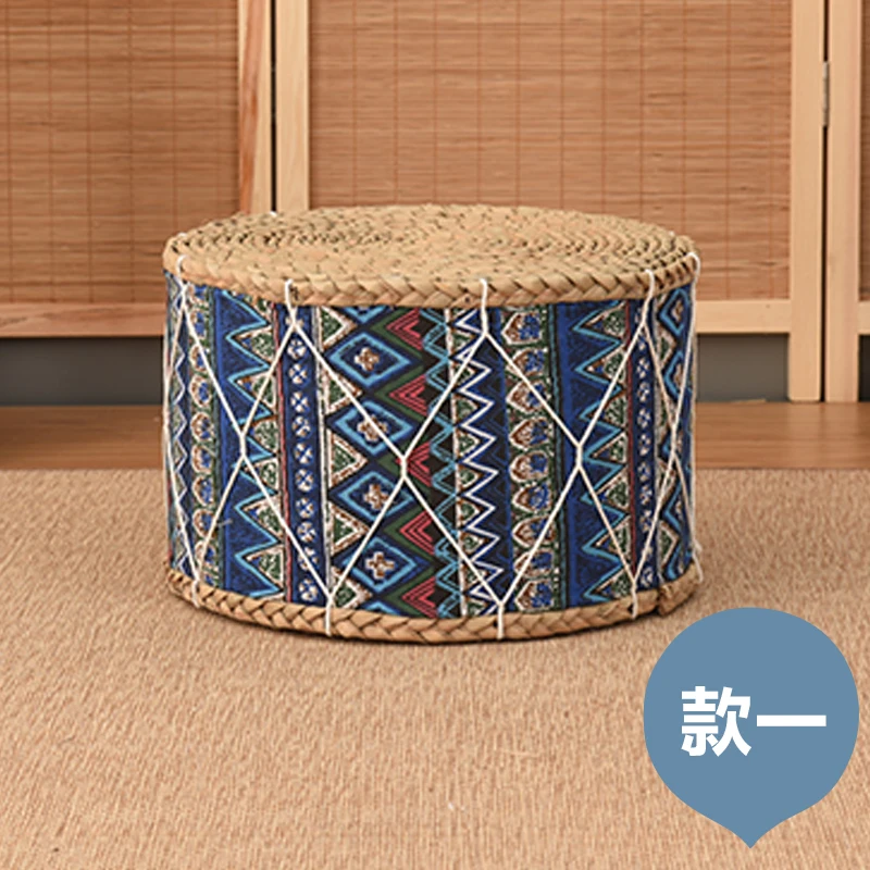 Japanese-style straw sit pier round futon handmade thick living room lazy home adult tatami shoe sofa Stool Seat - Цвет: see carts