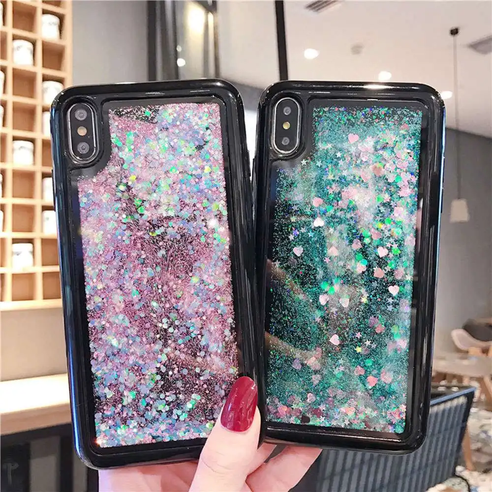 KISSCASE Fashion Quicksand Case For iPhone 7 8 X XR XS MAX 6 6S Plus Dynamic Liquid Phone 5 5S SE Cover |