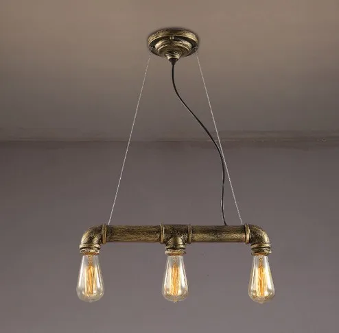 

Loft Style Water Pipe Lamp Retro Edison Pendant Light Fixtures Vintage Industrial Lighting For Dining Room Hanging Lamparas