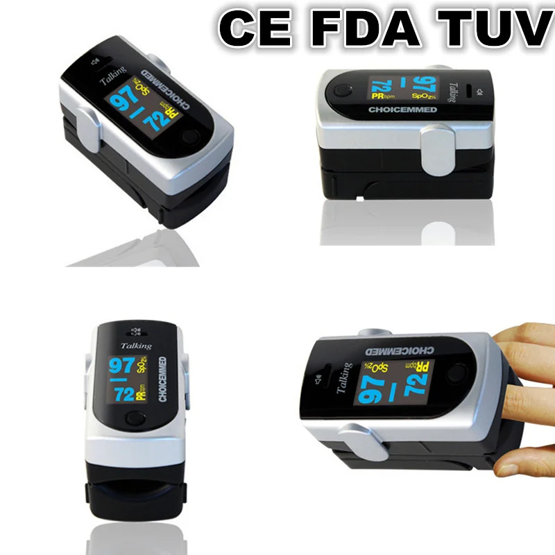 ChoiceMMed CE FDA TUV Approved Black Silver Pulse Oximeter Finger Tip Blood Oxygen SpO2 Monitor